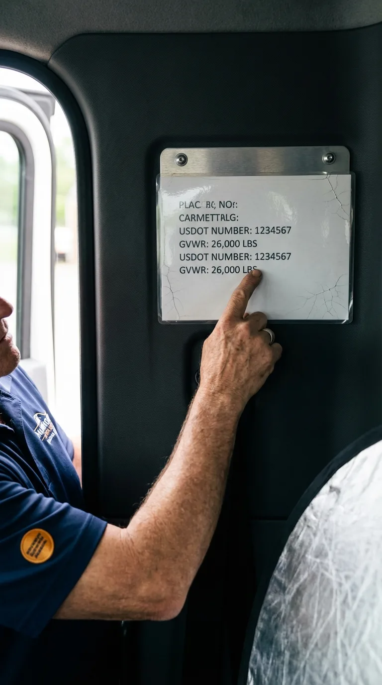 USDOT licensing placard verification in New Palestine